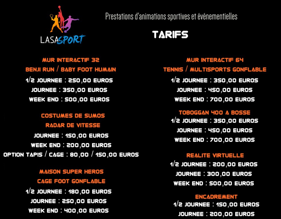 TARIFS DE NOS LOCATIONS TARIFS DE NOS LOCATIONS