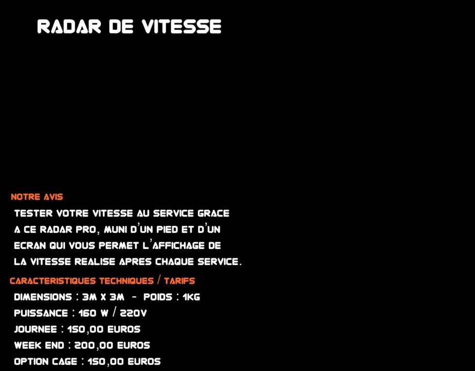 RADAR DE VITESSE RADAR DE VITESSE