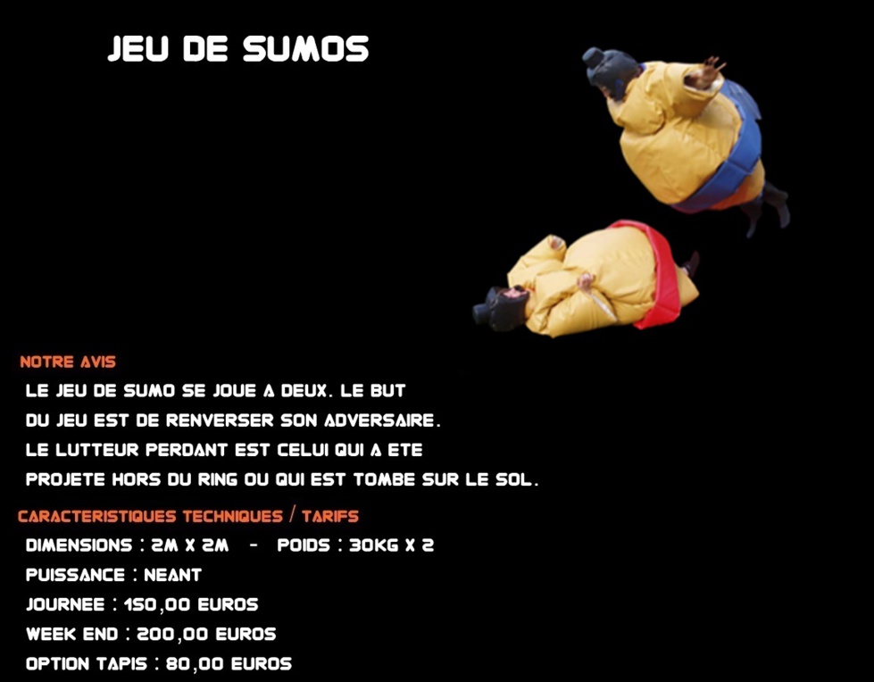 JEU DE SUMOS JEU DE SUMOS